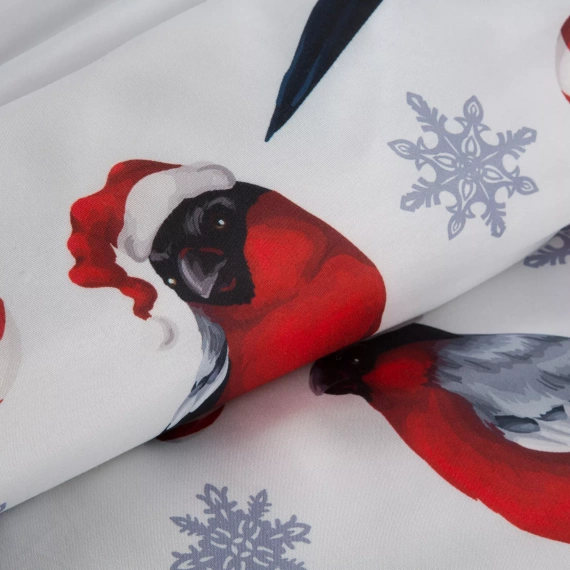 Melódia Vianočné posteľné prádlo z mikrovlákna Eurofirany červené zdobené vianočnou potlačou