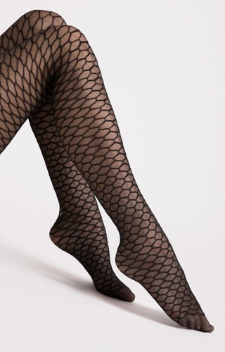 G 6126 Darla Pančuchy Fiore 20 den nero - geometrický vzor, elegantné