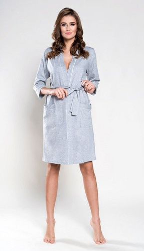 Megan Dámsky župan Italian Fashion 3/4 rukáv - light melange