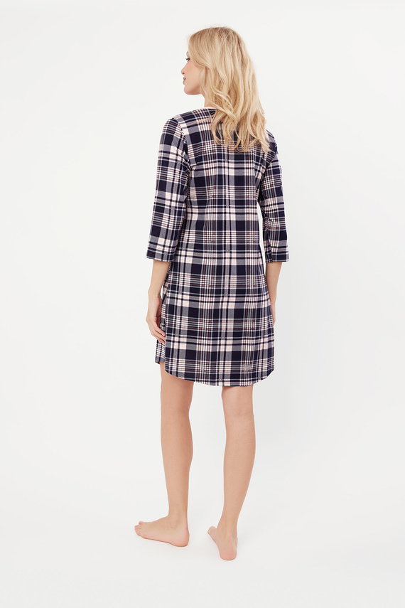 Nočná košeľa Dona s rozopnutými gombíkmi, 3/4 rukávy Talianska móda - potlač