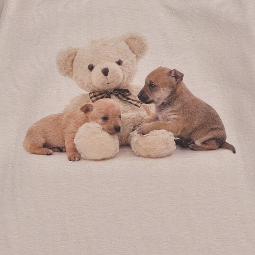 KAR-3005 Dievčenská blúzka s dlhým rukávom Lagarto Verde béžová - štýlová, bavlna, poľská výroba