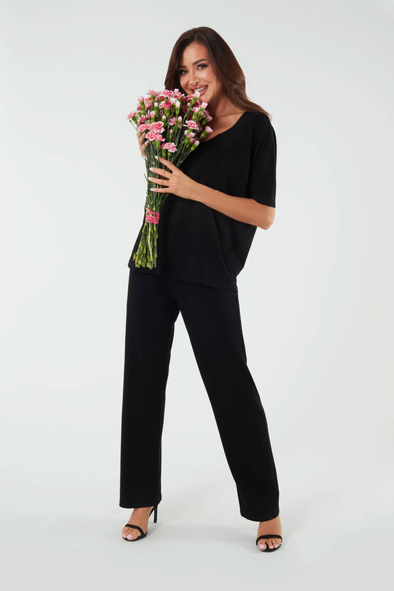 Soler Dámske dlhé nohavice Italian Fashion - čierne