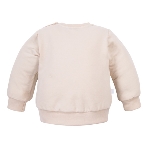 Mikina Beary Cool Eevi - svetlo béžová, bavlna, potlač medvedíka