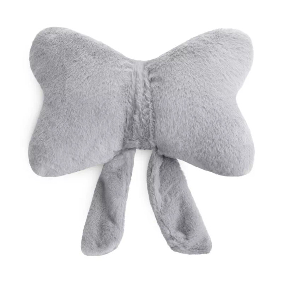 Eurofirany Wiosna 135 – dekoratívny vankúš 37x10x30 s mašľou silver