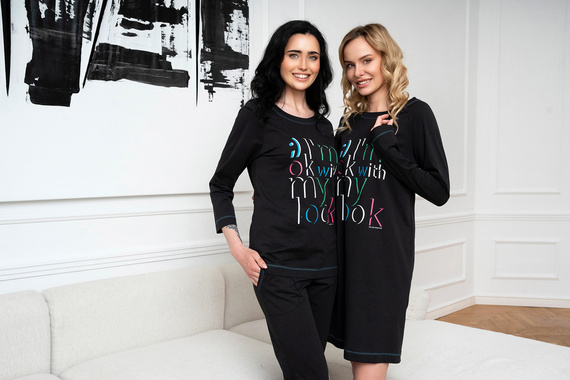 Nočná košeľa Olza Italian Fashion - čierna