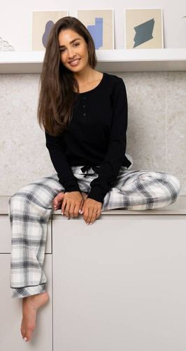 Blanche Dámske flanelové pyžamo Sensis - čierne