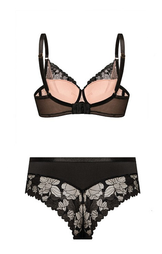Spodný diel bikín Hanna Mefemi - vysoký, čipkovaný, s béžovou sieťovinou
