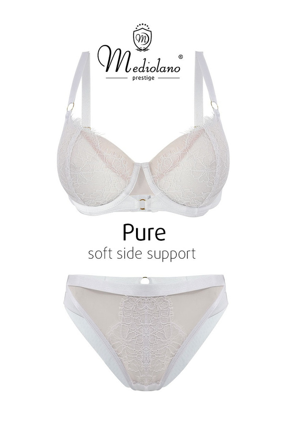 Mediolano Pure Soft Side Support 19260 biely soft podprsenka s čipkou