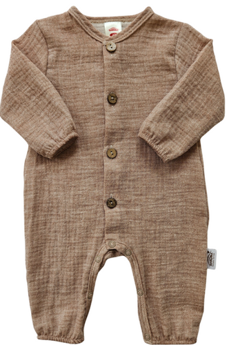 Len mušelínové pyžamo 02235BSL Makoma latte - ľahké, priedušné, 100% bavlna