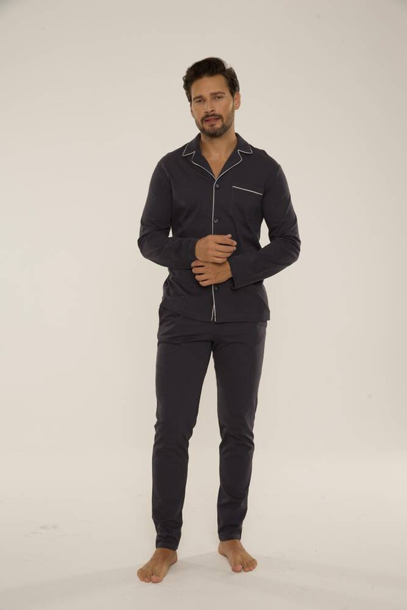 729 Norberto Pánske pyžamo De Lafense - grafitové