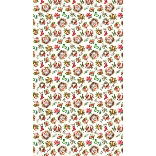 C03 Vianočný obrus červený Markizeta - vodeodolný, elegantný, lesklá výroba