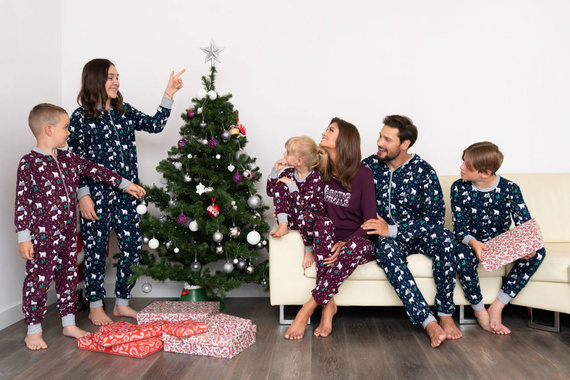 Ava Dámske pyžamo s dlhými rukávmi a nohavicami Italian Fashion - tmavomodrá potlač