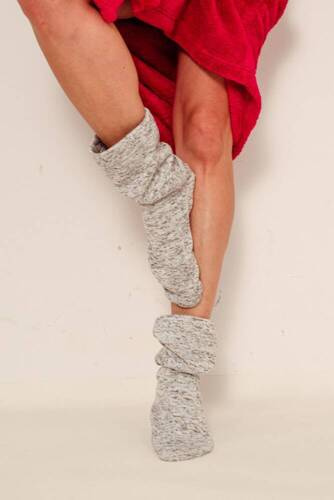 553/554 Wellsoft Hladké ponožky na spanie De Lafense - sivé bodky