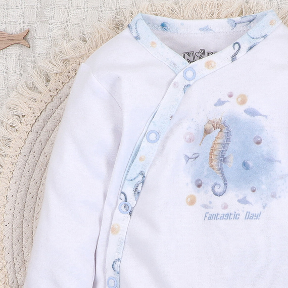 ABN-5442 Sea Of Joy Nini obálkové body biele - organická bavlna, pre bábätká