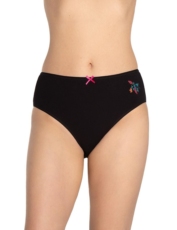 Dámske nohavičky L-120BI-94 Lama čierno-červeno-bavlnené, 3-pack, pohodlné a klasické