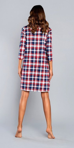 Nočná košeľa Rugia pre tehotné a dojčiace ženy s 3/4 rukávmi Talianska móda - tmavomodrá