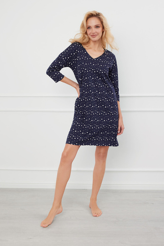 Nočná košeľa Libra, 3/4 rukáv Talianska móda - potlač