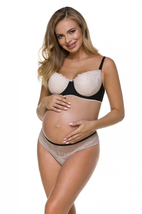 3116 Lupoline-čierno-béžová dojčiaca podprsenka