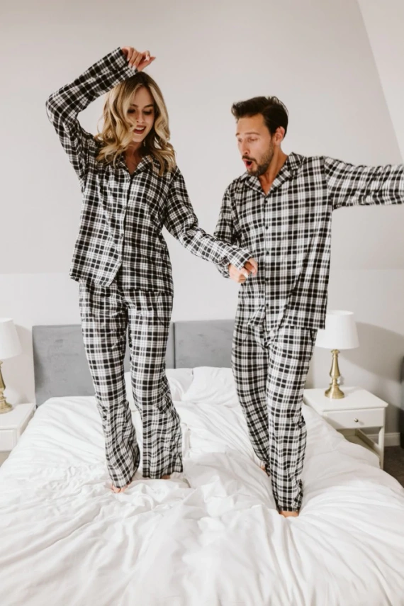 Dámske pyžamo Klara - 100% bavlna, dlhý rukáv a nohavice Talianska móda