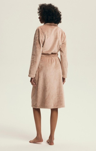 43595 Dextra Henderson broskyňový dámsky župan - mäkký, viazaný, nad kolená