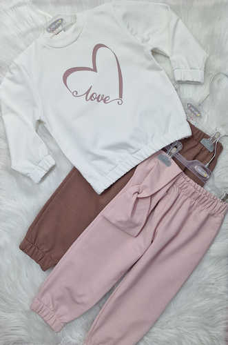 Detská mikina Love Heart Bambarillo ecru - mikina z úpletu, bavlna s elastanom