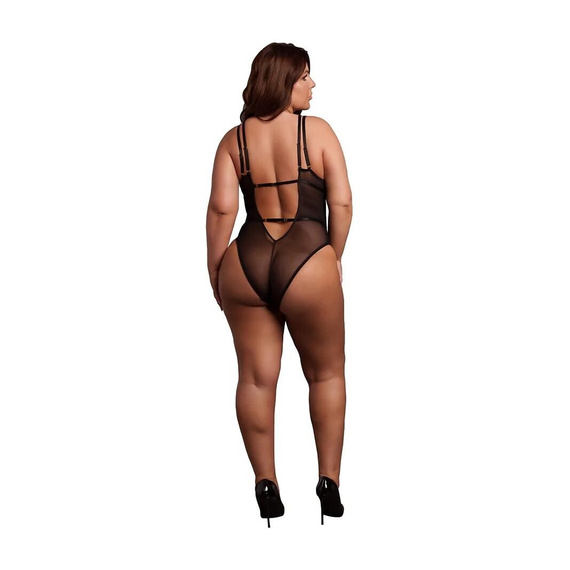 Body AMR006 Amour Le Désir čipkované body plus size XL-4XL čierne