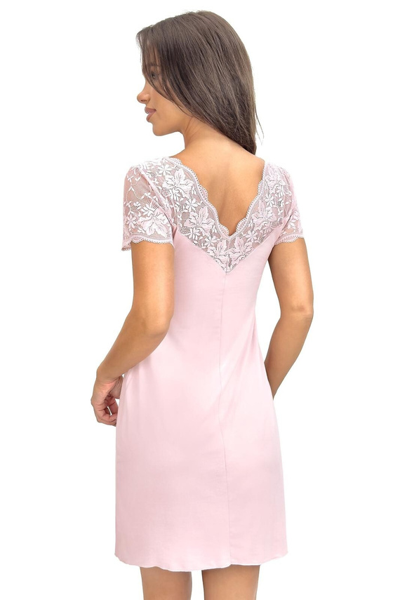 Dámska nočná košieľka Sonia Donna z viskózy s čipkou | výstrih V