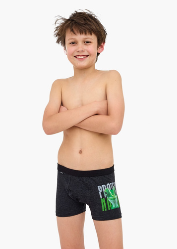 Chlapčenské bavlnené boxerky 700/153 Protect 2 graphite pohodlné a priedušné