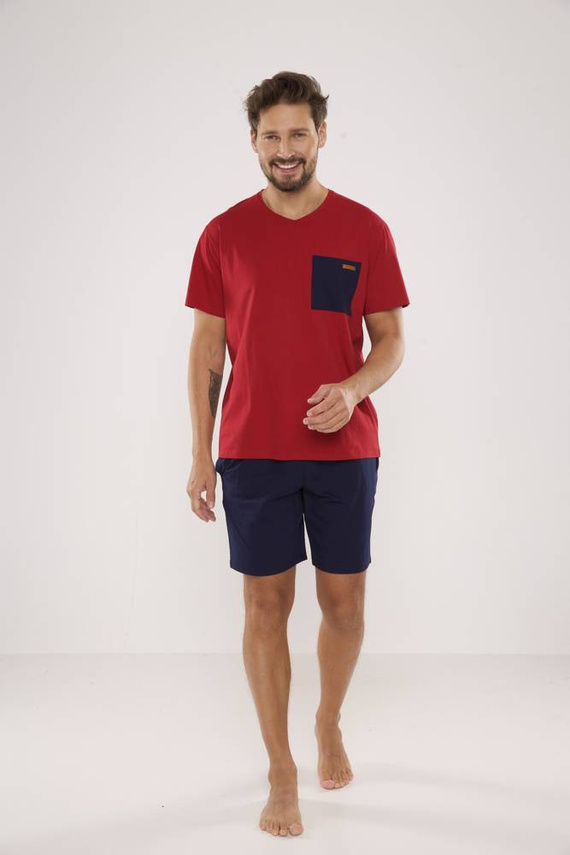 646 Kevin Pánske pyžamo De Lafense - bordové