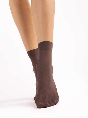 Dámske ponožky Fiore C 1100 Maja 15 den hladké lycra 2 páry mocca