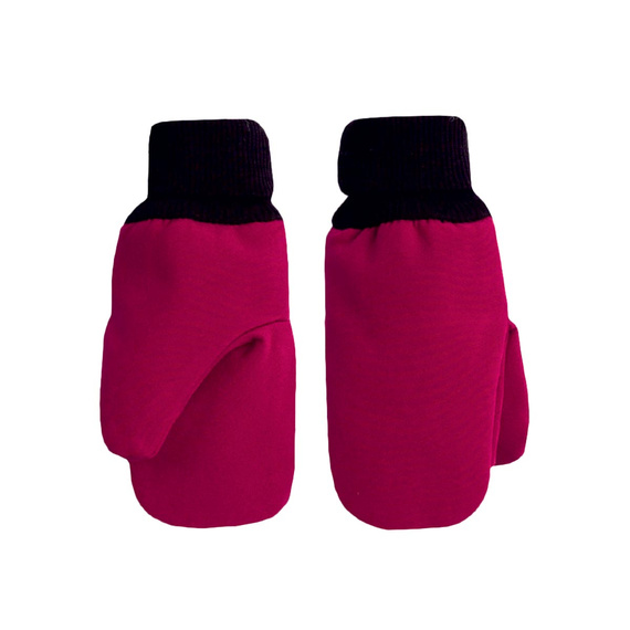 229071 Detské rukavice Nicol Softshell nepremokavé s flaušom - bordové