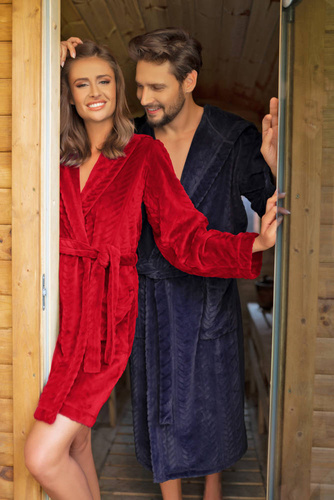 Dámsky flísový župan Zala Italian Fashion - červený