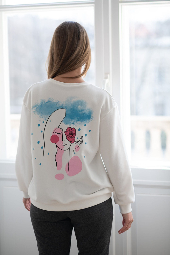 Milk It Easy! bluza do karmienia Milk&Love śmietankowa z printem