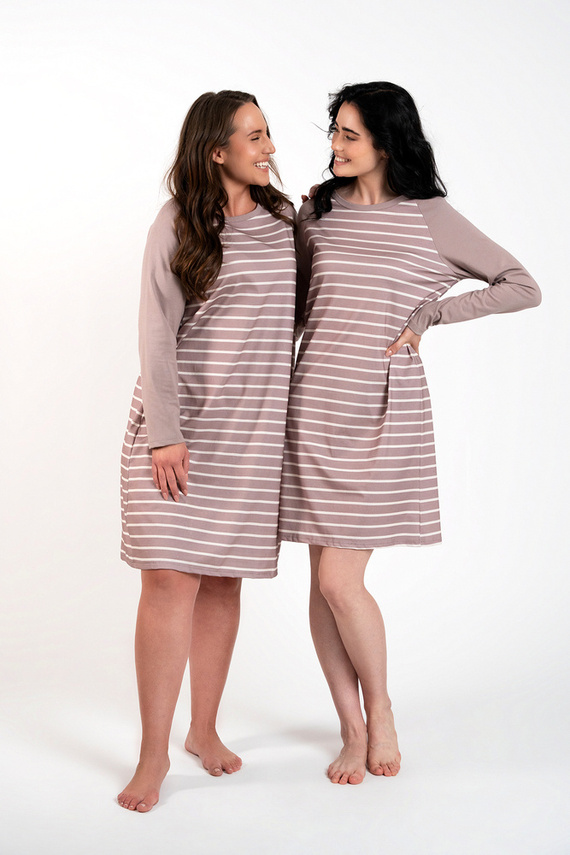 Nočná košeľa Oda Italian Fashion - cappuccino print