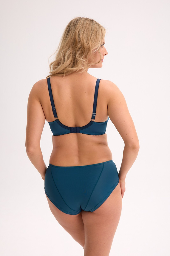 Dámske nohavičky Gaia GFP 1324 Yasmine tyrkysové - klasické, z mikrovlákna a vyšívanej sieťoviny