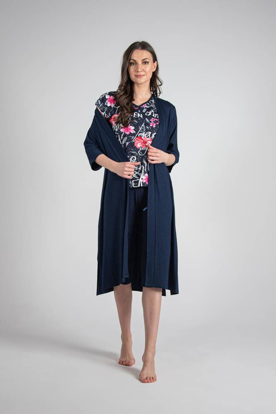 676 Dámske pyžamo s podrážkou Forex - tmavomodré