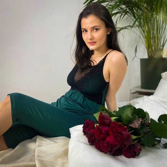 485 Artemise Forex nočná košeľa bez ramienok - zelená