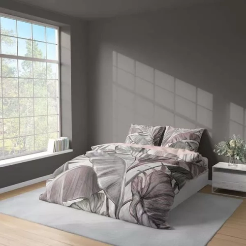 5435 A 3D posteľná bielizeň z mikrovlákna Tropical Leaves Powder - Detexpol