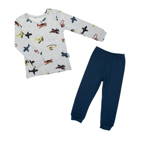 219036 Detské pyžamo Willy Nicol - bavlnené, s dlhým rukávom, roviny