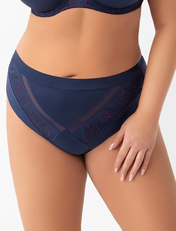 K 971 Astrid Dámske nohavičky Gorsenia - tmavomodré, čipka a tyl