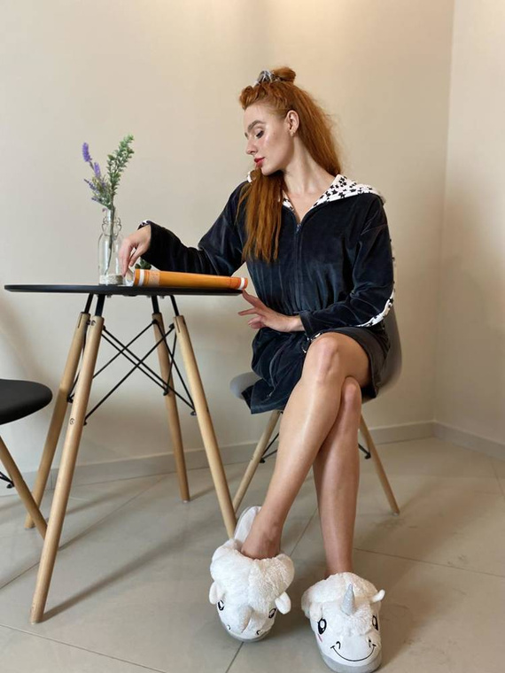 438 Marisol Dámsky župan - grafitový