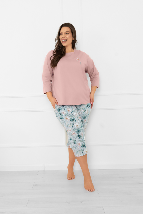 Dámske pyžamo Perlis - 3/4 rukáv a nohavice, bavlna Italian Fashion