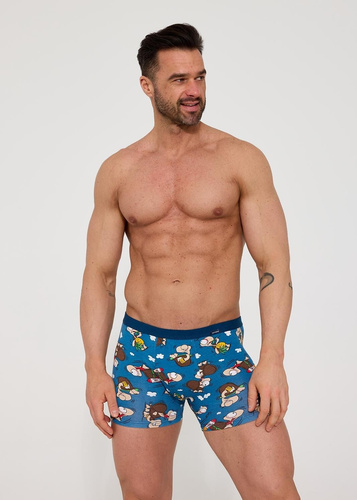 Cornette Tattoo 280/258 Chillout 2 – modré pánske bavlnené boxerky