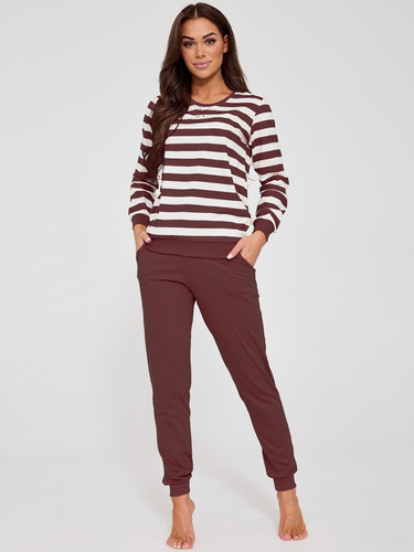 Dámske pyžamo Cornette Molly 635/475 čokoládové – 100% bavlna komfort