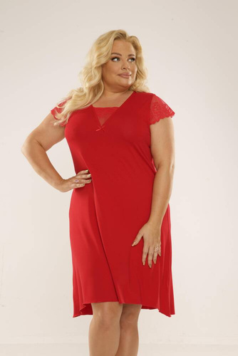 340 Fanny Nočná košeľa Plus Size Forex - červená