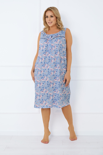 Nočná košeľa Facelia bez zapínania, široké ramienka Talianska móda - potlač