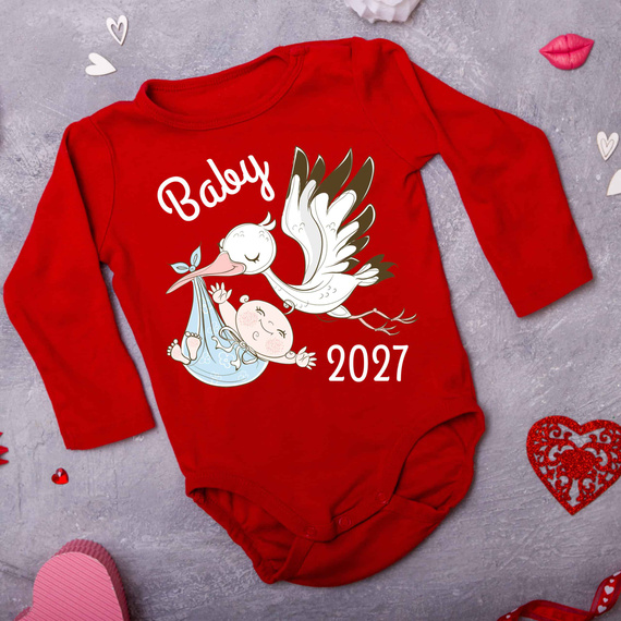 Body pre bábätká moocha BABY 2027 červené s dlhým rukávom