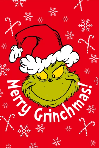 Deka Grinch Merry Grinchmas 100x140 červená mikrofibra Jerry Fabrics