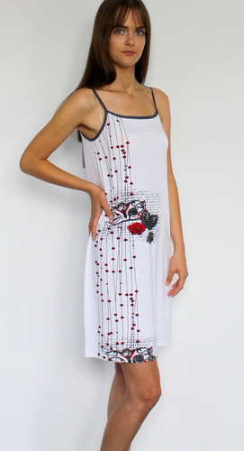 428 Alejandra III Forex nočná košeľa bez ramienok - biela