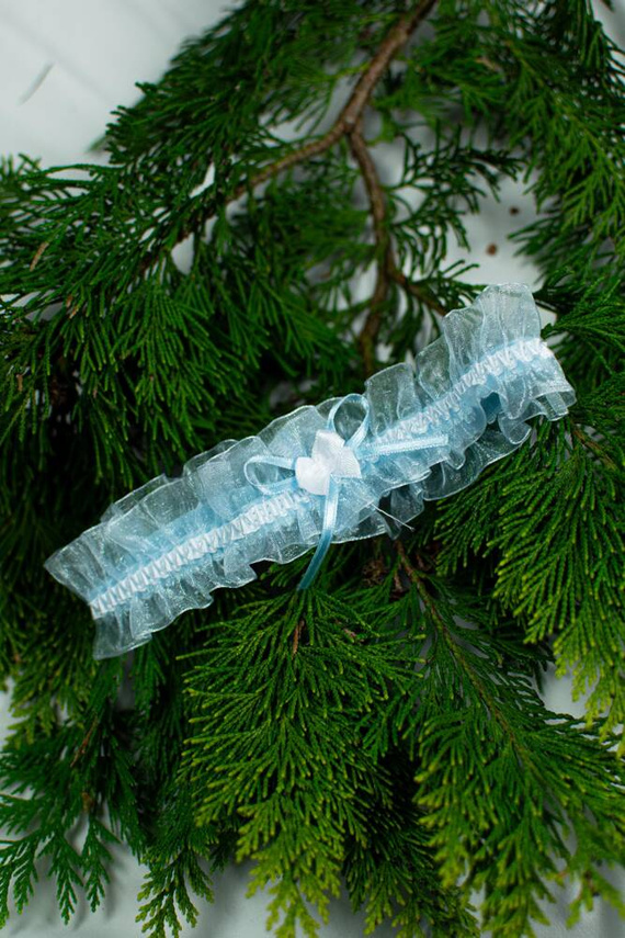 221 De Lafense šifónové podväzky - svetlomodré